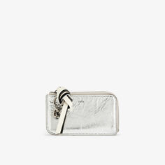 Кожаный кошелек с подвеской-логотипом Alphabet Chloe, серебряный