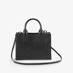 Кожаная сумка-тоут Little Kasbah Sandro, цвет noir / gris