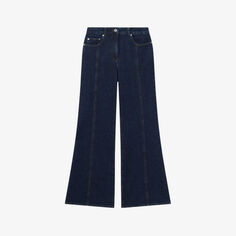 Расклешенные джинсы Juniper из эластичного денима с высокой посадкой Reiss, синий