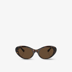 VE4455U солнцезащитные очки «кошачий глаз» из ацетата черепаховой расцветки Versace, коричневый