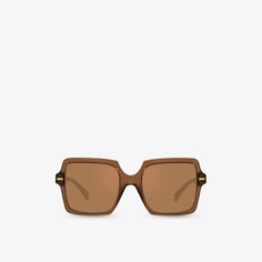 VE4441 Солнцезащитные очки Medusa &apos;95 с фурнитурой из ацетата Versace, коричневый