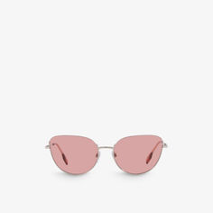 BE3144 Солнцезащитные очки Harper в стальной оправе «кошачий глаз» Burberry, серебряный