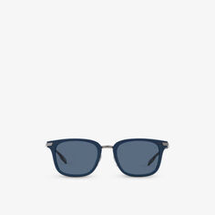 BE4395 Солнцезащитные очки Peter в квадратной оправе из ацетата с брендовой отделкой Burberry, синий