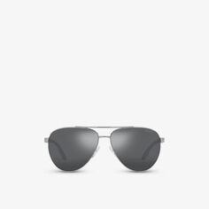 Солнцезащитные очки PS 52YS в металлической оправе-авиаторе Prada Linea Rossa, серый