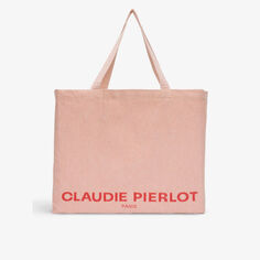 Объемная сумка-тоут из переработанного хлопка с логотипом Claudie Pierlot, цвет roses