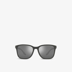 Солнцезащитные очки PS 02WS в квадратной оправе из ацетата Prada Linea Rossa, серый