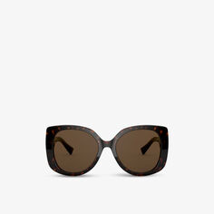 Солнцезащитные очки VE4387 в квадратной оправе из ацетата ацетата Versace, коричневый