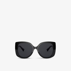 Солнцезащитные очки VE4387 в квадратной оправе из ацетата ацетата Versace, черный