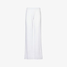Пижамные брюки свободного кроя Pointelle из органического хлопка Cou Cou Intimates, белый
