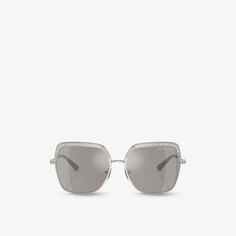 MK1141 Солнцезащитные очки Greenpoint в металлической квадратной оправе Michael Kors, серебряный