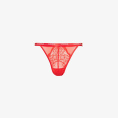 Трусики Royal с высокой посадкой и цветочным кружевом из переработанного полиамида Lounge Underwear, красный