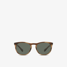 Солнцезащитные очки AR8149 в круглой оправе из ацетата ацетата Giorgio Armani, коричневый