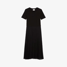 Платье-футболка Telistaff со складками из хлопка Claudie Pierlot, цвет noir / gris