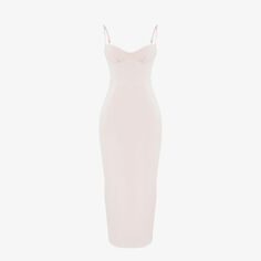 Приталенное атласное платье макси Stefania House Of Cb, цвет soft peach