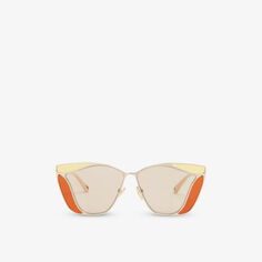 CH0049S Gemma солнцезащитные очки в квадратной оправе из металла и ацетата Chloe, оранжевый
