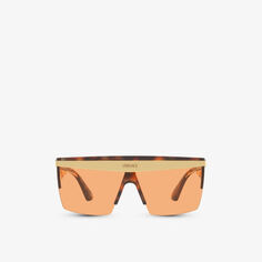 VE2254 солнцезащитные очки в металлической оправе черепаховой расцветки Versace, коричневый