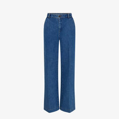 Расклешенные джинсы с высокой посадкой и широкими штанинами California Soeur, синий