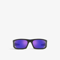 Солнцезащитные очки PS 02YS из нейлона с запахом Prada Linea Rossa, черный