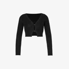 Le Cardigan Alzou укороченный вязаный кардиган из смесовой шерсти и мохера Jacquemus, черный