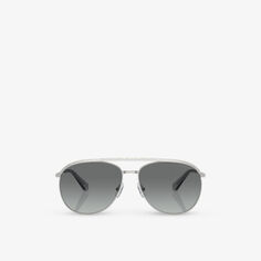 Солнцезащитные очки SK7005 в металлической оправе-авиаторе, украшенной драгоценными камнями Swarovski, серебряный