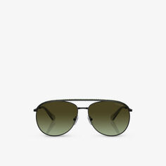 Солнцезащитные очки SK7005 в металлической оправе-авиаторе, украшенной драгоценными камнями Swarovski, черный
