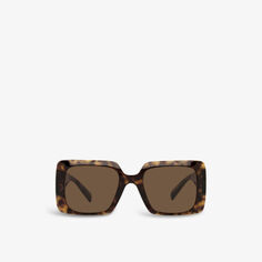 Солнцезащитные очки VE4405 в квадратной оправе из ацетата ацетата Versace, коричневый