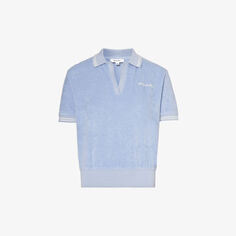 Рубашка-поло Terry с фирменной вышивкой Sporty &amp; Rich, цвет washed periwinkle