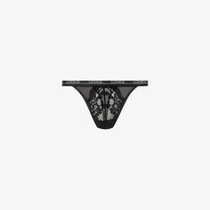 Трусики Blossom из эластичного кружева с высокой посадкой Lounge Underwear, черный