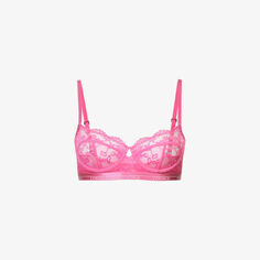 Бюстгальтер из эластичного кружева Blossom с цветочной вышивкой Lounge Underwear, розовый