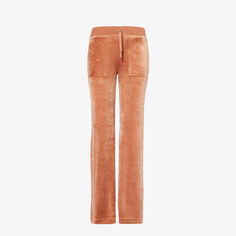 Велюровые спортивные брюки Del Ray с накладными карманами Juicy Couture, коричневый