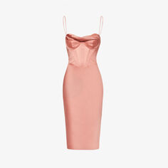 Атласное платье миди Myrna с корсетом House Of Cb, розовый