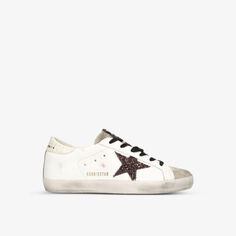 Женские кожаные низкие кеды Super-Star 11380 Golden Goose, черный