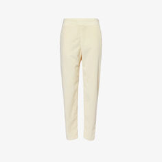 Зауженные брюки из вельветового фактурного хлопка с высокой посадкой James Perse, цвет canvas