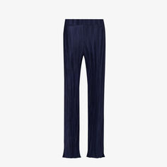 Атласные брюки прямого кроя со средней посадкой Palais плиссе 4Th &amp; Reckless, темно-синий