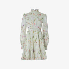 Тканое платье мини Francesca с цветочным принтом By Malina, цвет floral pistachio