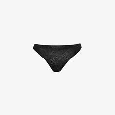 Прозрачные стринги Marquisette со средней посадкой и эластичным кружевом Calvin Klein, черный