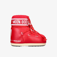 Нейлоновые зимние ботинки Icon Low 2 на шнуровке Moon Boot, красный