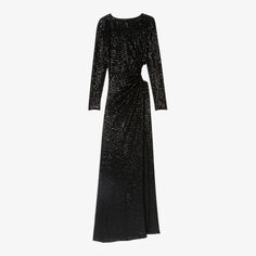 Платье макси Rilexisa из эластичной ткани, украшенное пайетками Maje, цвет noir / gris