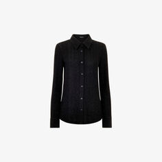 Рубашка узкого кроя Eva Sparkle из эластичной ткани Whistles, черный