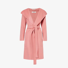 Шерстяное пальто Priscilla с поясом S Max Mara, розовый