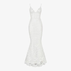 Свадебное платье Solene из цветочного кружева с отделкой фестонами House Of Cb, белый