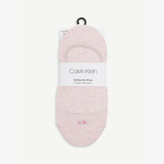 Носки из смесового хлопка с вышитым логотипом, комплект из двух штук Calvin Klein, розовый