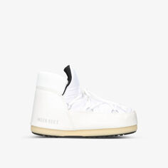 Утепленные тканые зимние ботинки с логотипом Moon Boot, белый