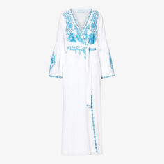 Платье Romilly из хлопка и льна с цветочной вышивкой Melissa Odabash, белый