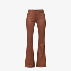 Расклешенные джинсы Genevieve из эластичного денима с покрытием Paige, цвет cognac luxe coating