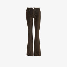 Расклешенные бархатные джинсы Le High с высокой посадкой Frame, цвет chocolate
