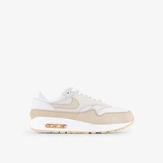 Кроссовки Air Max 1 87 с низким берцем из кожи и сетки Nike, белый