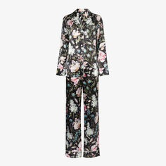 Шелковый пижамный комплект Lila с цветочным принтом Olivia Von Halle, цвет esme