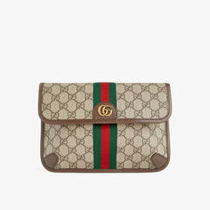 Поясная сумка Ophidia GG Supreme из холщовой ткани Gucci, цвет beb/nacero/vrv/brb