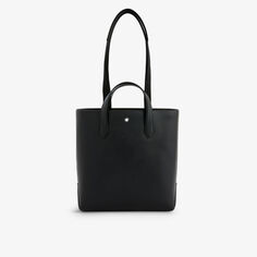Кожаная сумка-тоут с фирменной бляшкой Sartorial Montblanc, черный